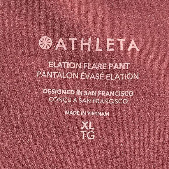 Athleta Leggings Womens XL Maroon Gym Hiking Yoga Elevation Flared Leggings - Picture 5 of 12